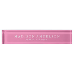 Sophisticated in Pink Desk Name Plate