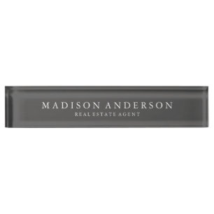Sophisticated in Slate Desk Name Plate