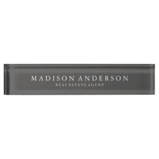 Sophisticated in Slate | Desk Name Plate