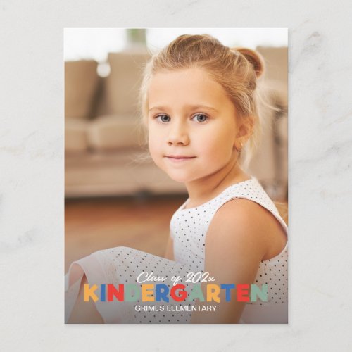 Sophisticated Kindergarten Graduation Announcement Postcard