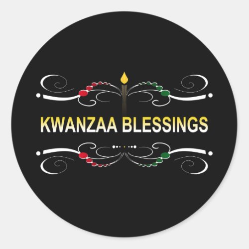 sophisticated kwanzaa blessings classic round sticker