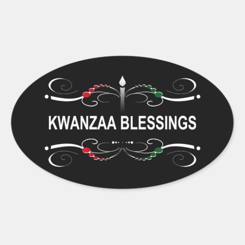 sophisticated kwanzaa blessings oval sticker
