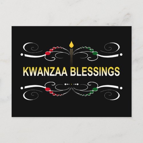 sophisticated kwanzaa blessings postcard