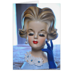 Sophisticated Lady Long Glove Flowers Head Vase Cards