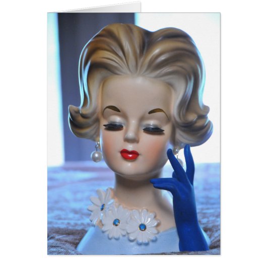 Sophisticated Lady Long Glove Flowers Head Vase Cards (Front)