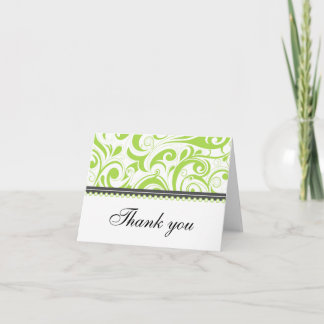 Sophisticated Lime Swirls Thank You Card