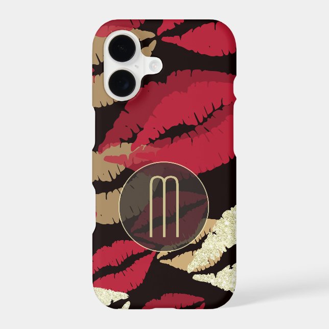 Sophisticated Lips Monogram Case-Mate iPhone Case (Back)