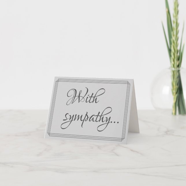 Sophisticated, Luxurious Condolences Card (Front)