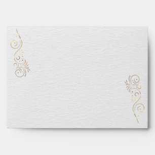 Sophisticated Luxurious Gold Flourish Wedding Envelope
