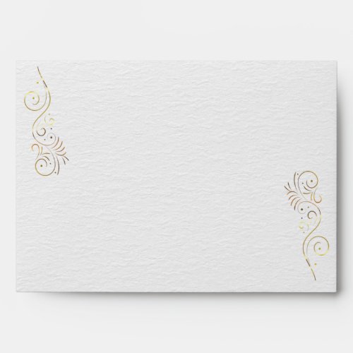 Sophisticated Luxurious Gold Flourish Wedding Envelope