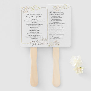 Sophisticated Luxurious Wedding Program  Hand Fan