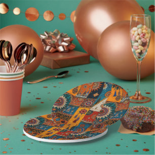 Sophisticated Luxury African Asian Caribbean Paper Plates