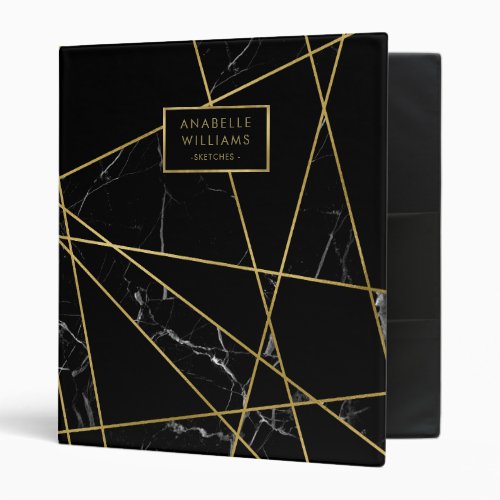 Sophisticated Marble and Gold Texture 3 Ring Binder