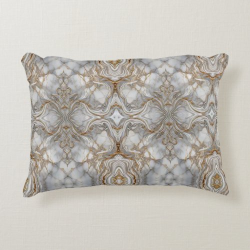 Sophisticated Marble with Gold Accent Pillow