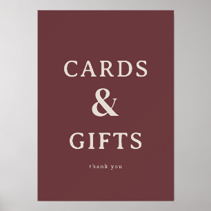 Sophisticated Maroon Minimalist Gratitude Sign Holder