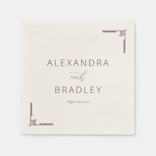 Sophisticated Mauve Geometric Accents Napkins