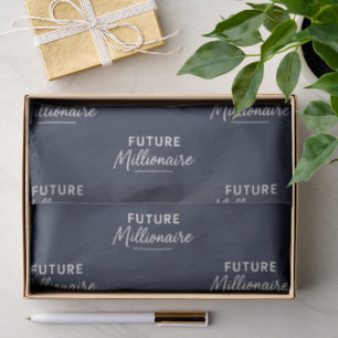 Sophisticated Midnight Navy - Typography Tissue Paper
