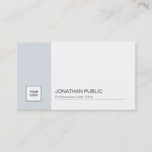 Sophisticated Minimal Design Blue White Trendy Business Card
