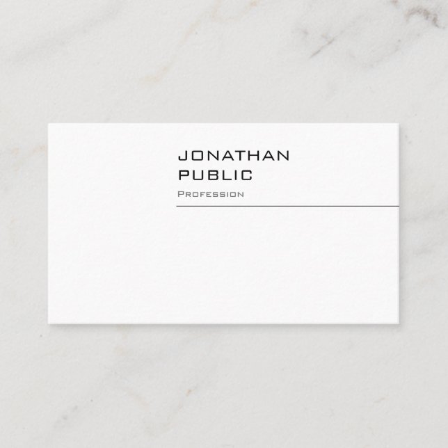 Sophisticated Minimalist Design Trendy Plain Business Card (Front)