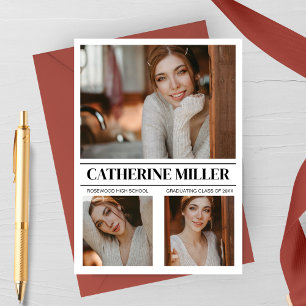 Sophisticated Minimalist Graduation Announcement