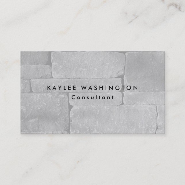 Sophisticated Minimalist Gray Wall Professional Business Card (Front)