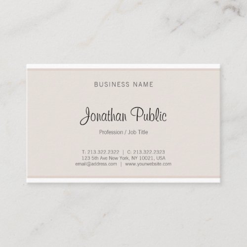 Sophisticated Minimalist Modern Simple Plain Top Business Card