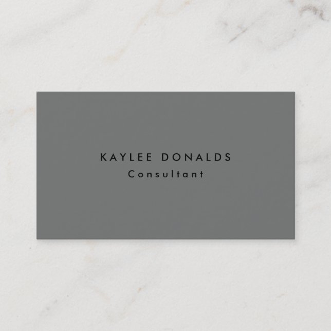 Sophisticated Minimalist Nickel Grey Professional Business Card (Front)
