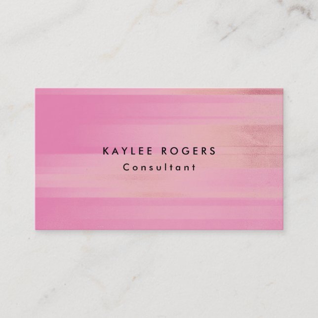 Sophisticated Minimalist Pink Pattern Professional Business Card (Front)