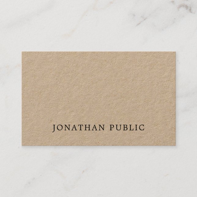 Sophisticated Minimalist Unique Plain Modern Luxe Business Card (Front)