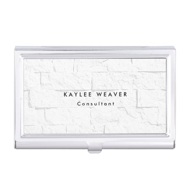 Sophisticated Minimalist Wall Bricks Professional Business Card Case (Front)