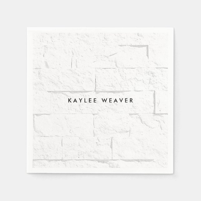 Sophisticated Minimalist Wall Bricks Professional Napkins (Front)