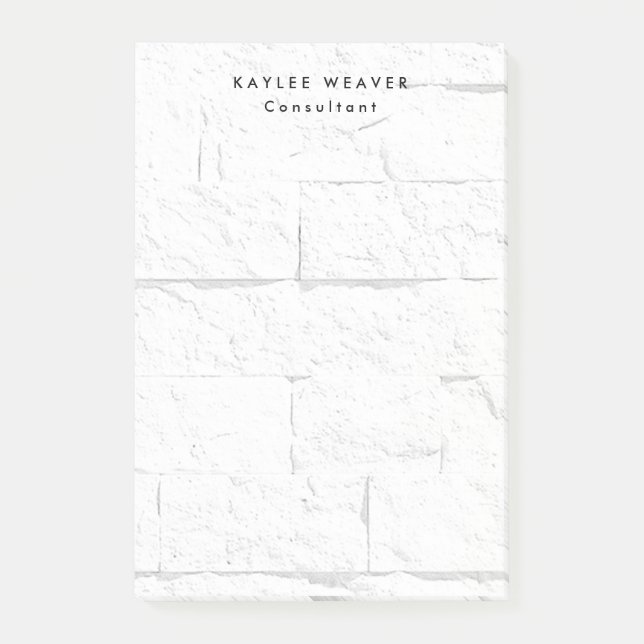 Sophisticated Minimalist Wall Bricks Professional Post-it Notes (Front)
