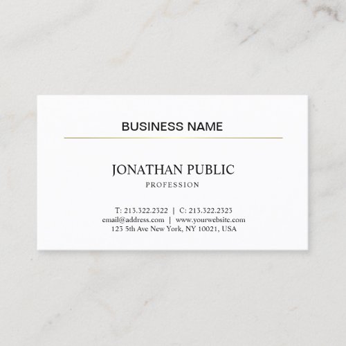 Sophisticated Minimalistic Design Professional Business Card
