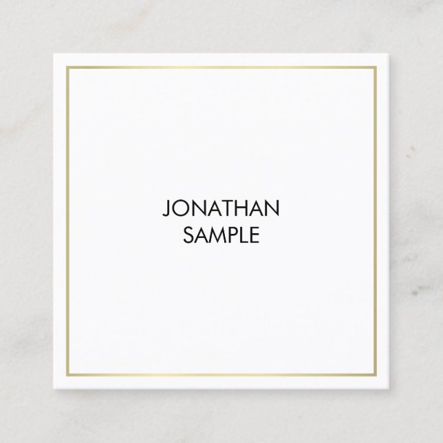 Sophisticated Minimalistic Design Trendy Plain Square Business Card (Front)