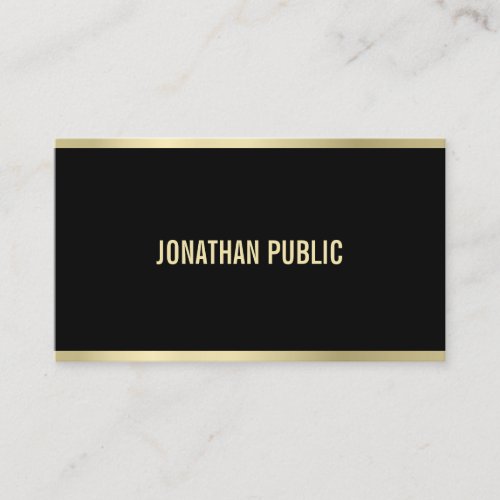 Sophisticated Modern Black And Gold Professional Business Card