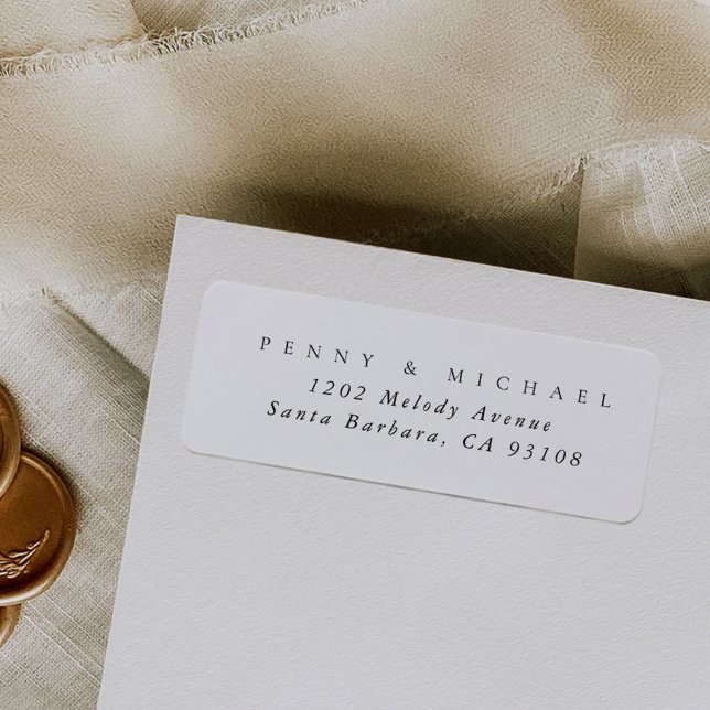 Sophisticated Modern Black on White Return Address Label (Black and white contemporary return address label.)