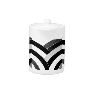 sophisticated  modern black/white chevrons teapot