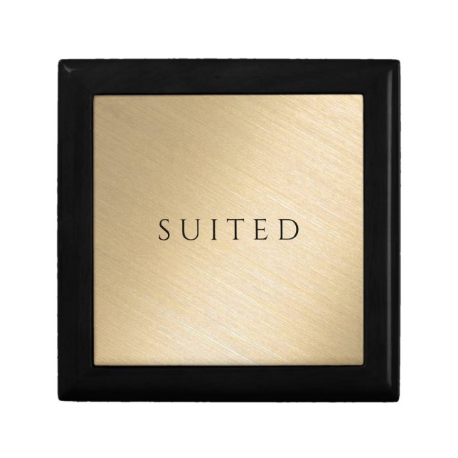 Sophisticated Modern Classic Gold Black Gift Box (Front)