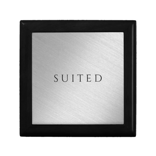 Sophisticated Modern Classic Silver Black Gift Box (Front)
