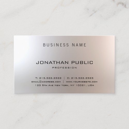 Sophisticated Modern Elegant Design Glam Plain Business Card
