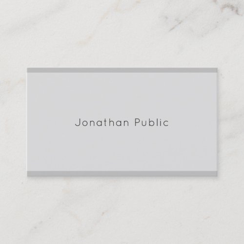 Sophisticated Modern Elegant Simple Grey Plain Top Business Card
