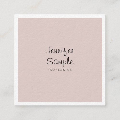 Sophisticated Modern Freehand Script Luxe Plain Square Business Card