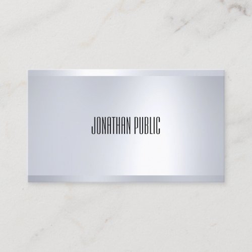 Sophisticated Modern Glamour Silver Elegant Plain Business Card