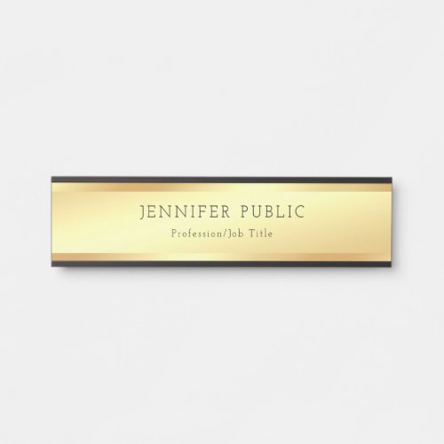 Sophisticated Modern Gold Look Glamour Template Door Sign