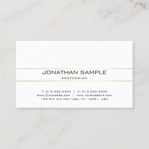 Sophisticated Modern Gold Minimalist Design Trendy Business Card