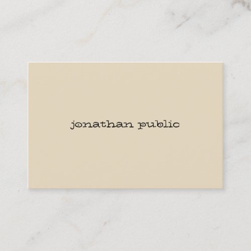 Sophisticated Modern Hand Script Beige Clean Plain Business Card