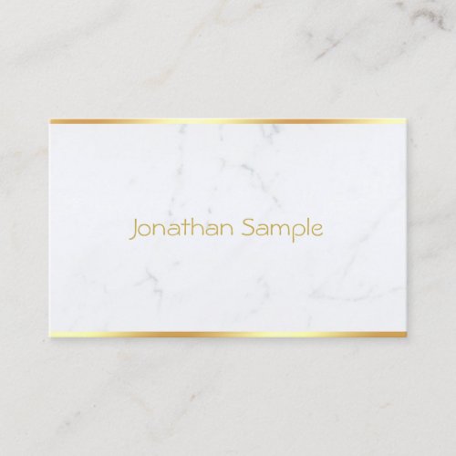 Sophisticated Modern Marble Gold Text Template Business Card