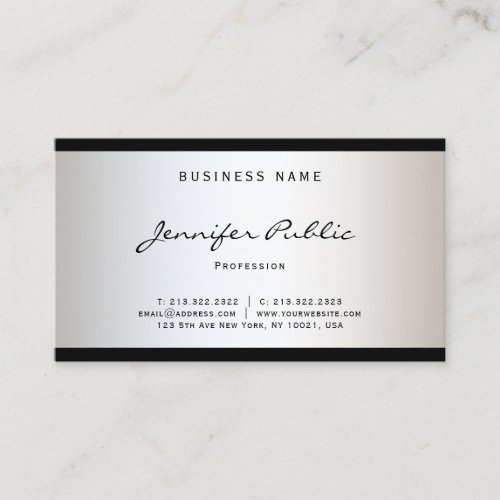 Sophisticated Modern Minimalist Design Sleek Plain Business Card