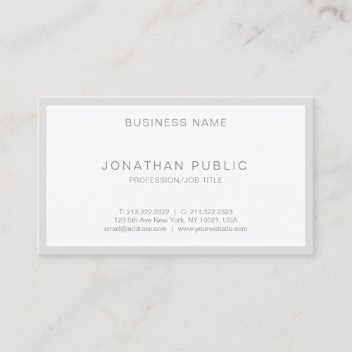 Sophisticated Modern Minimalist Plain Sleek Luxe Business Card