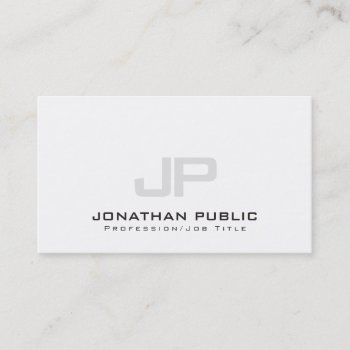 Sophisticated Modern Monogram Clean Plain Luxe Business Card by art_grande at Zazzle